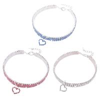 Obroże dla zwierząt domowych naszyjnik dla małych psów dziewczyna Wakeu Rhinestone Bling obroże z wisiorek z kością Pet Rhinestone Cat Necklace 3